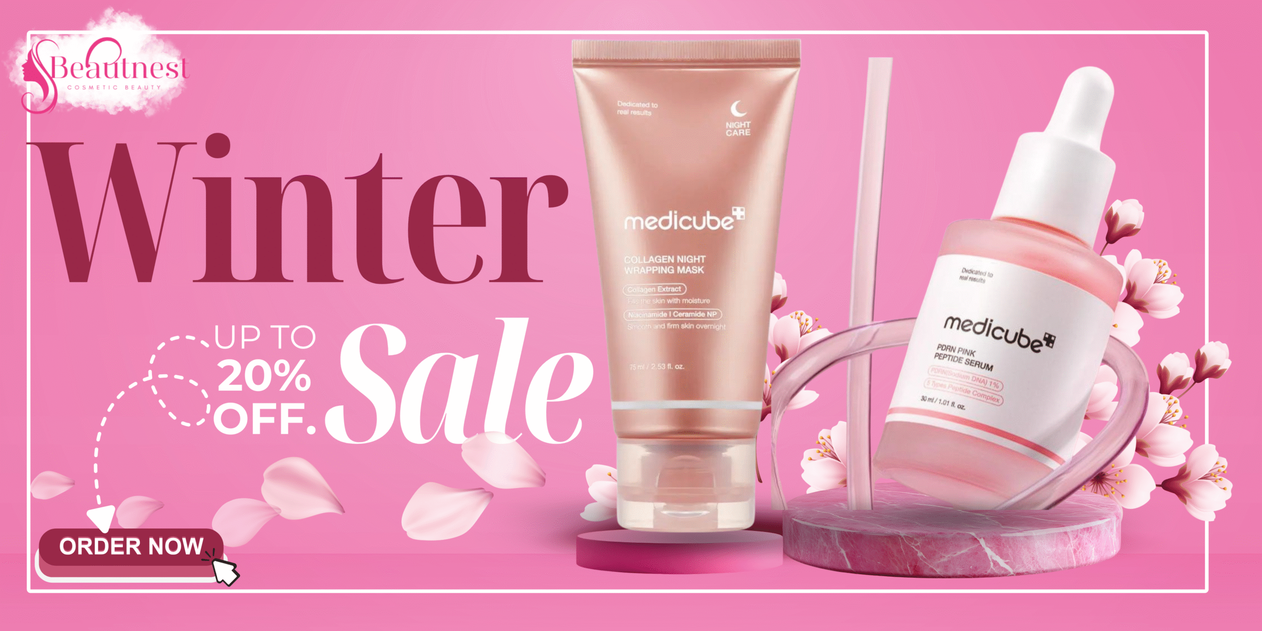 Pink and White Modern Beauty Clinic Banner (1)